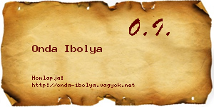 Onda Ibolya névjegykártya
